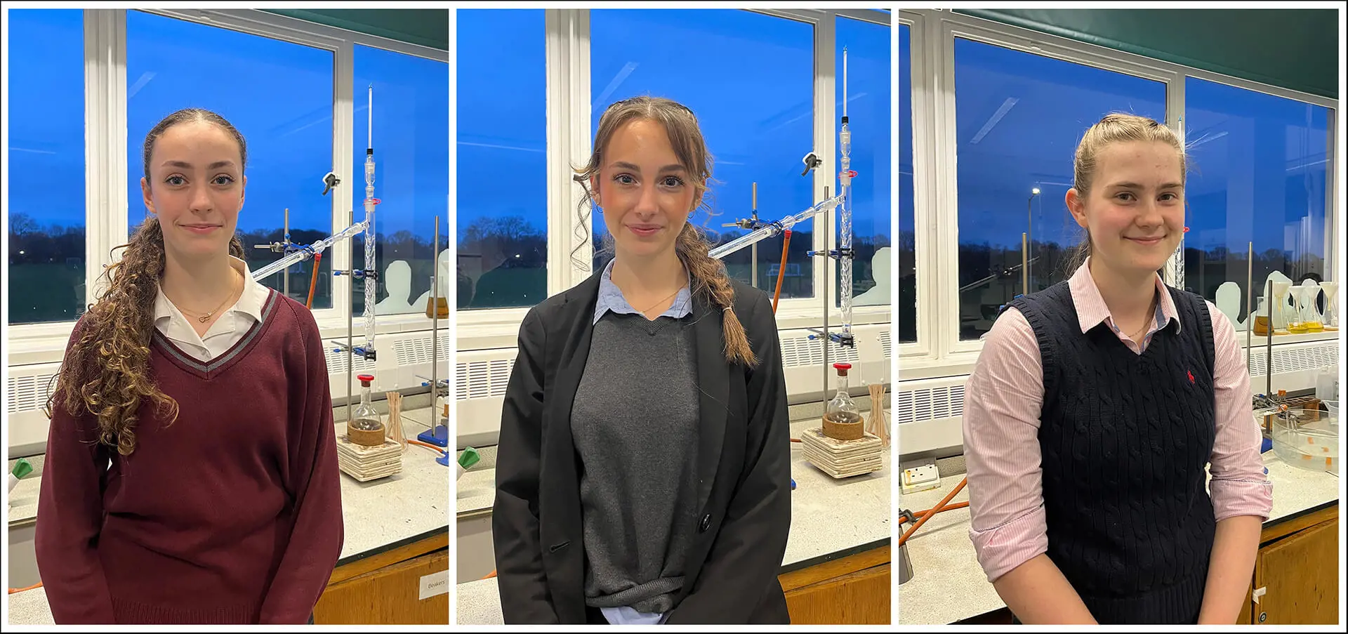 Jessica, Lily, and Rachel, Kent College Canterbury students heading into STEM field