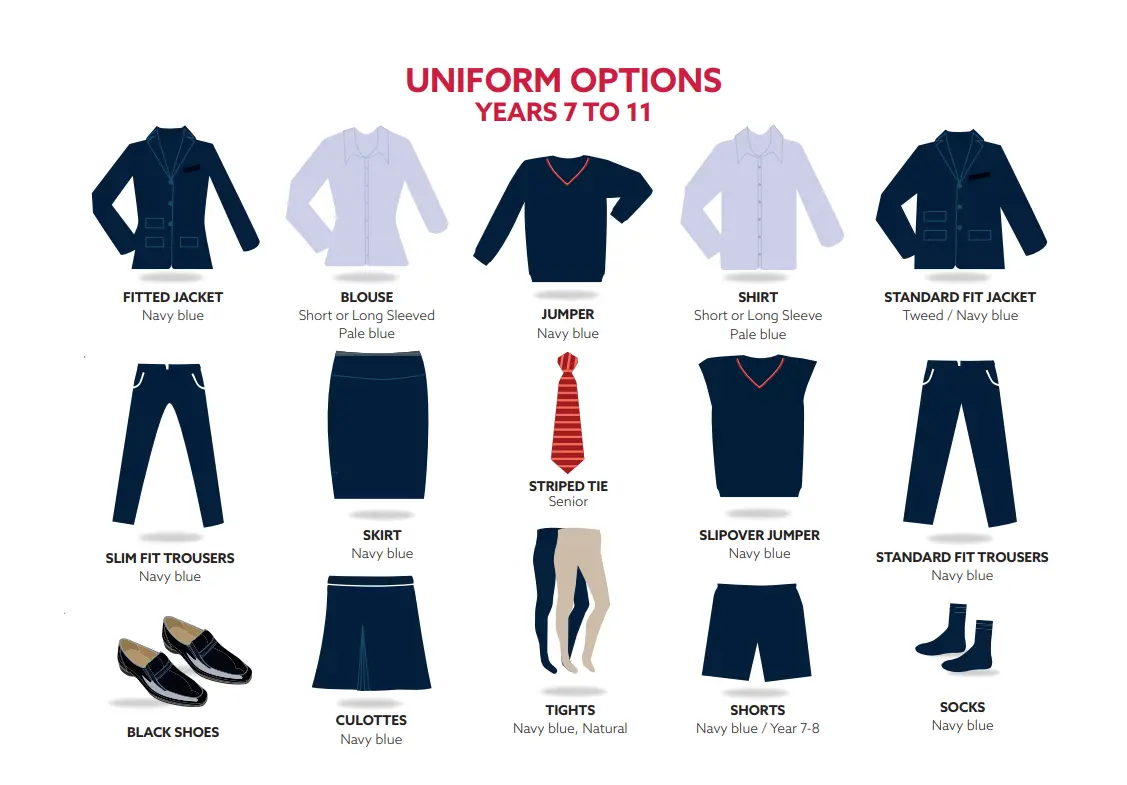 Years 7 - 11 uniform graphic
