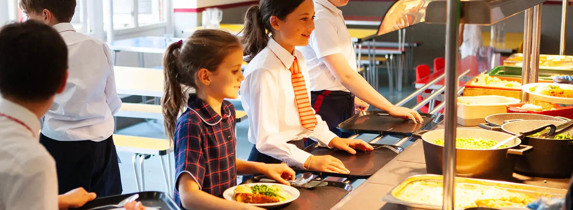 Junior School pupils in the canteen