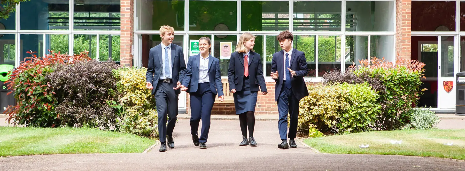 Senior School pupils walking in the Quad